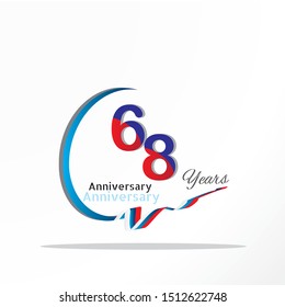 anniversary design with blue and red on white background for celebration elegant