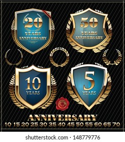 Anniversary design element blue collection