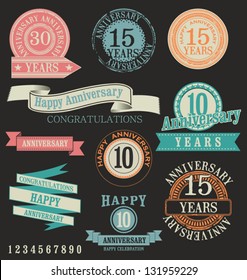 Anniversary design in retro style