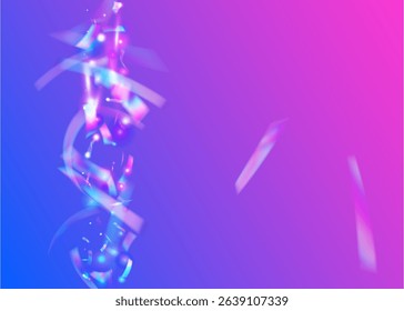 Anniversary Effect. Glare Holographic Illustration. Isolated Paper. Foil Concept. Abstract Design. Carnaval Ribbon. Purple Laser Burst. Neon Background. Pink Anniversary Effect