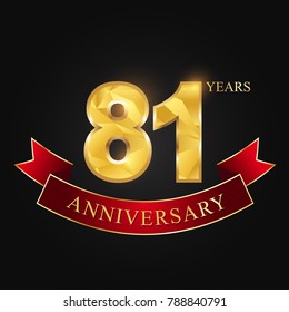 anniversary, anniversary, eighty-
one years, 81 years anniversary celebration logotype.
