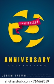 Anniversary emblem 35 anniversary template design. Creative design for your greetings card, flyers, invitation, posters, brochure, banners, calendar