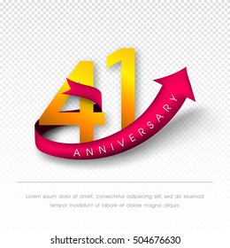 Anniversary emblem. 41 anniversary template design