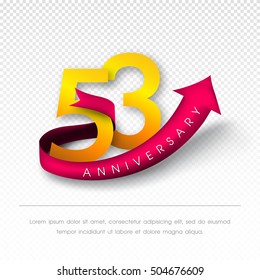 Anniversary emblem. 53 anniversary template design