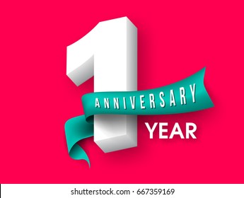 Anniversary emblems 1 anniversary template design