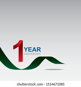Anniversary emblems 1 yr anniversary concept template design