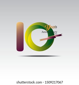 Anniversary emblems 10 in anniversary concept template design