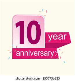Anniversary emblems 10 anniversary template design. Creative design for your greetings card, flyers, invitation, posters, brochure, banners, calendar