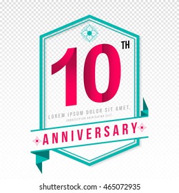 Emblemas del aniversario Diseño de plantilla de 10 años
