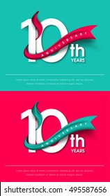 Emblemas del aniversario Diseño de plantilla de 10 años