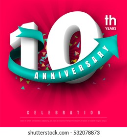 Jubiläumsembleme 10 Jubiläumsvorlagendesign