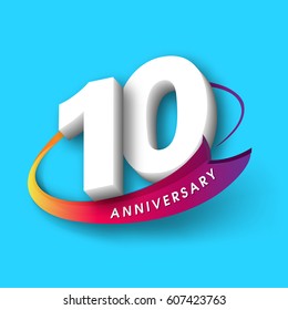 Anniversary emblems 10 anniversary template design