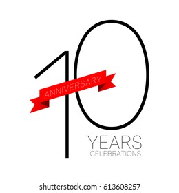 Anniversary emblems 10 anniversary template design