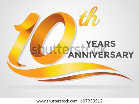 Anniversary emblems 10 anniversary template design