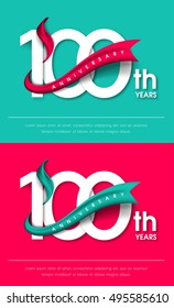 Anniversary emblems 100 anniversary template design