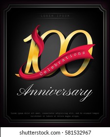 Anniversary emblems 100 anniversary template design