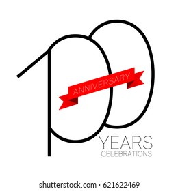 Anniversary emblems 100 anniversary template design