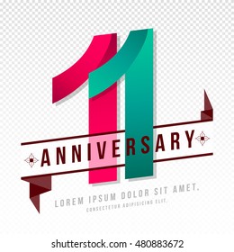 Anniversary emblems 11 anniversary template design