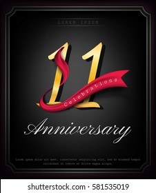 Anniversary emblems 11 anniversary template design
