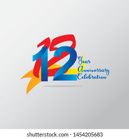 anniversary emblems 12 in anniversary concept template design