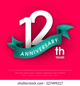 Anniversary emblems 12 anniversary template design