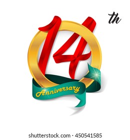 Anniversary emblems 14 anniversary template design