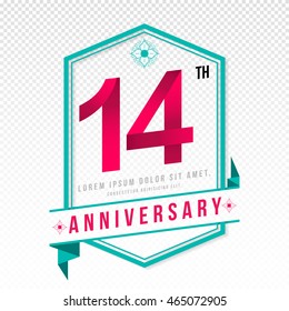 Anniversary emblems 14 anniversary template design