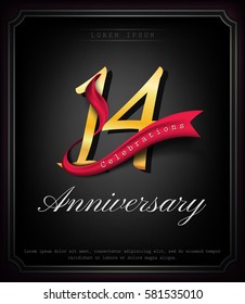 Anniversary emblems 14 anniversary template design
