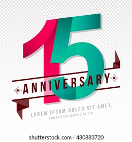 Anniversary emblems 15 anniversary template design