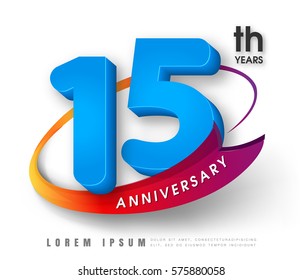 Anniversary emblems 15 anniversary template design