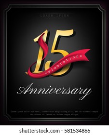 Anniversary emblems 15 anniversary template design