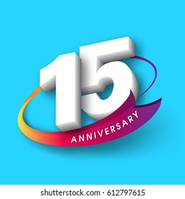 Anniversary emblems 15 anniversary template design