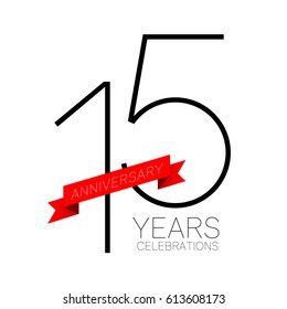 Anniversary emblems 15 anniversary template design