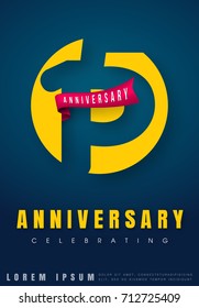 Anniversary emblems 15 anniversary template design. Creative design for your greetings card, flyers, invitation, posters, brochure, banners, calendar