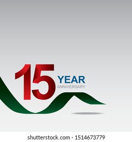 Anniversary emblems 15 yr anniversary concept template design