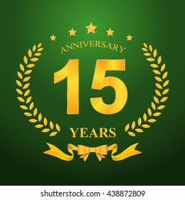 Anniversary emblems 15-anniversary template design