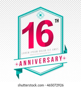 Anniversary emblems 16 anniversary template design