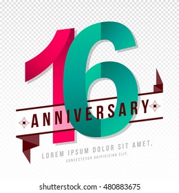 Anniversary emblems 16 anniversary template design