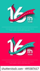 Anniversary emblems 16 anniversary template design