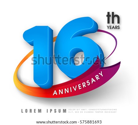 Anniversary emblems 16 anniversary template design