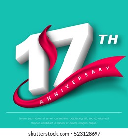 Anniversary emblems 17 anniversary template design