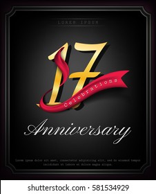 Anniversary emblems 17 anniversary template design