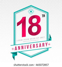 Anniversary emblems 18 anniversary template design