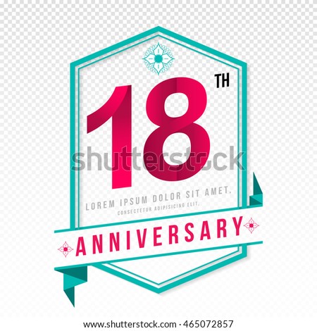 Anniversary emblems 18 anniversary template design