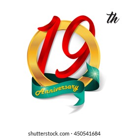 Anniversary emblems 19 anniversary template design