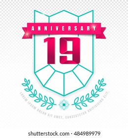 Anniversary emblems 19 anniversary template design