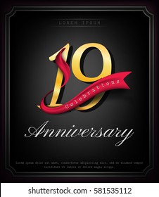 Anniversary emblems 19 anniversary template design