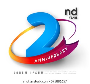 Anniversary emblems 2 anniversary template design