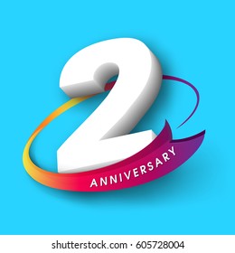 Anniversary emblems 2 anniversary template design