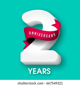 Anniversary emblems 2 anniversary template design